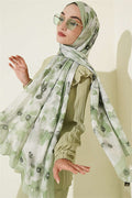 Soft Flora Bamboo Crush Scarf Aqua Green