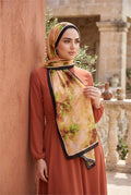 Soft Floral Scarf Series Black-Orange