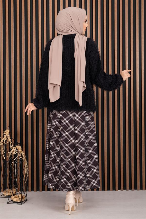 Softy Plush Textured Knit Sweater Black