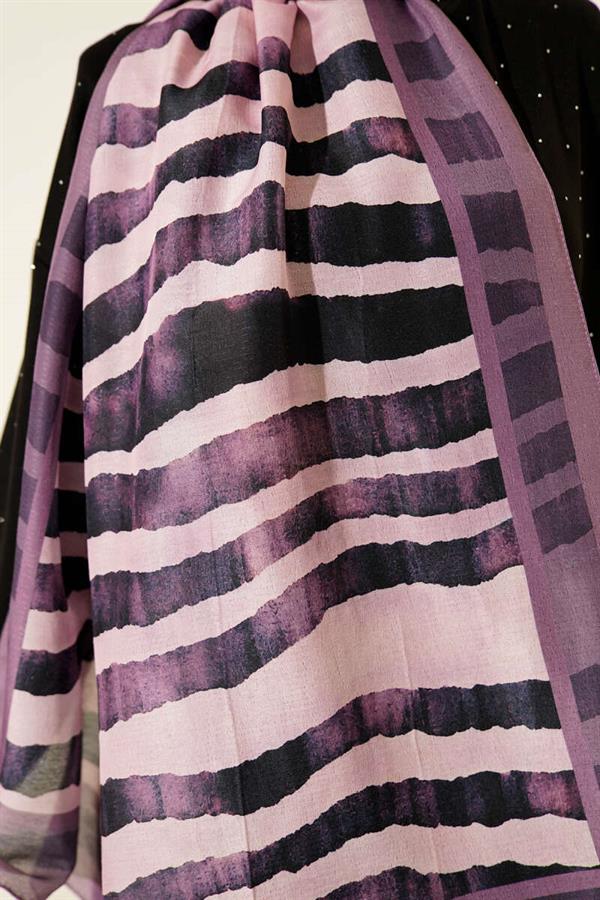 Stick Pattern Lina Shawl Lilac
