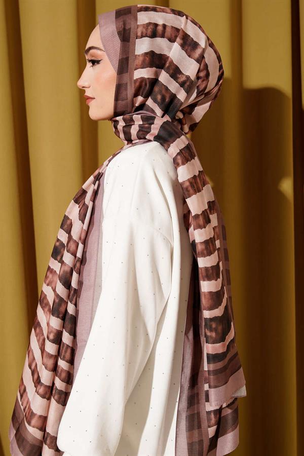 Stick Pattern Lina Shawl Mink