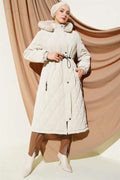 Waterway Quilted Zippered Coat Beige