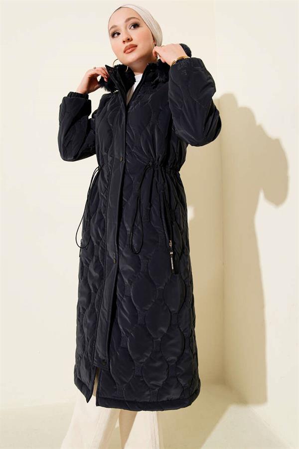 Waterway Quilted Zip-Up Jacket Navy Blue