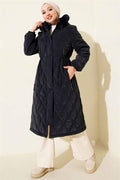 Waterway Quilted Zip-Up Jacket Navy Blue