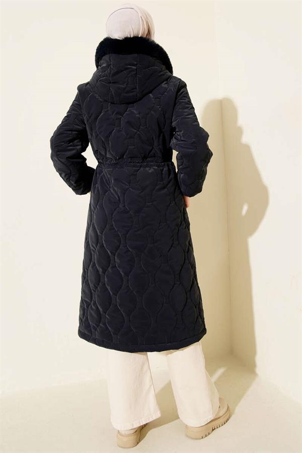 Waterway Quilted Zip-Up Jacket Navy Blue