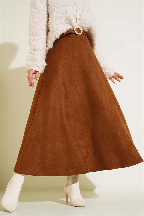 Suede Mevlana Skirt Tan
