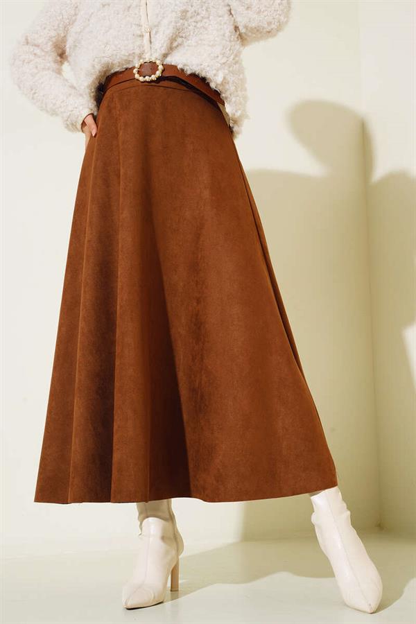 Suede Mevlana Skirt Tan
