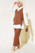  Sweater Stone Detailed 3 Piece Set Brown