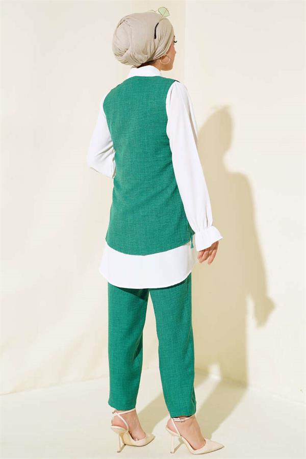 Sweater Stone Detailed 3 Piece Set Green