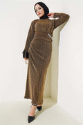 Sparkly Dress Camel with Stone Accessories