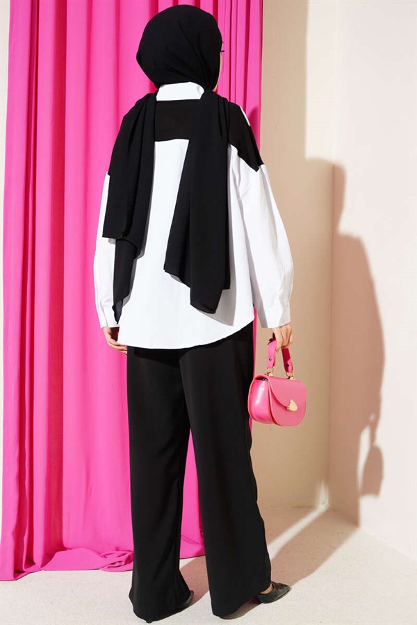 Stone Detail Embellished Shirt White