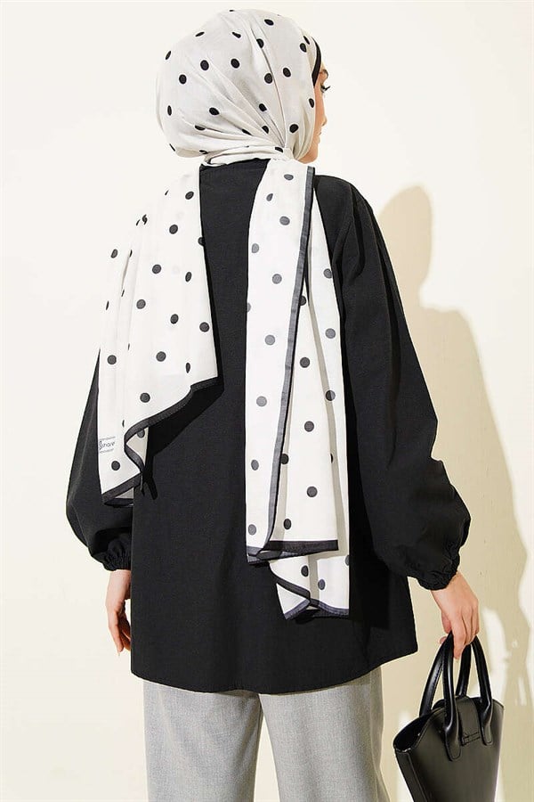 Stone Buttoned Drawstring Shirt Black