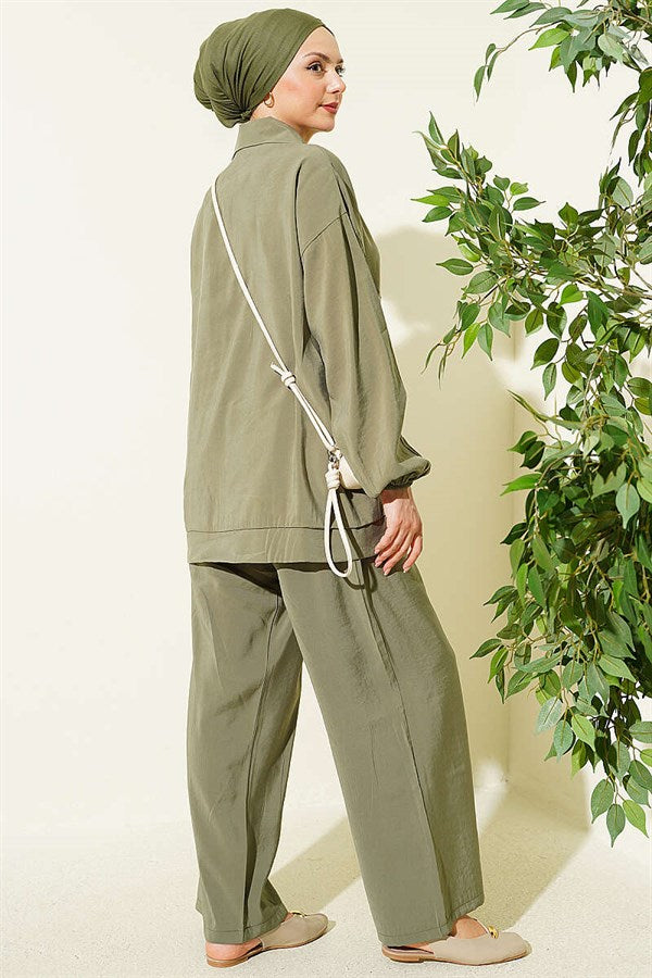 Stone Striped Modal 2 Piece Set, Khaki