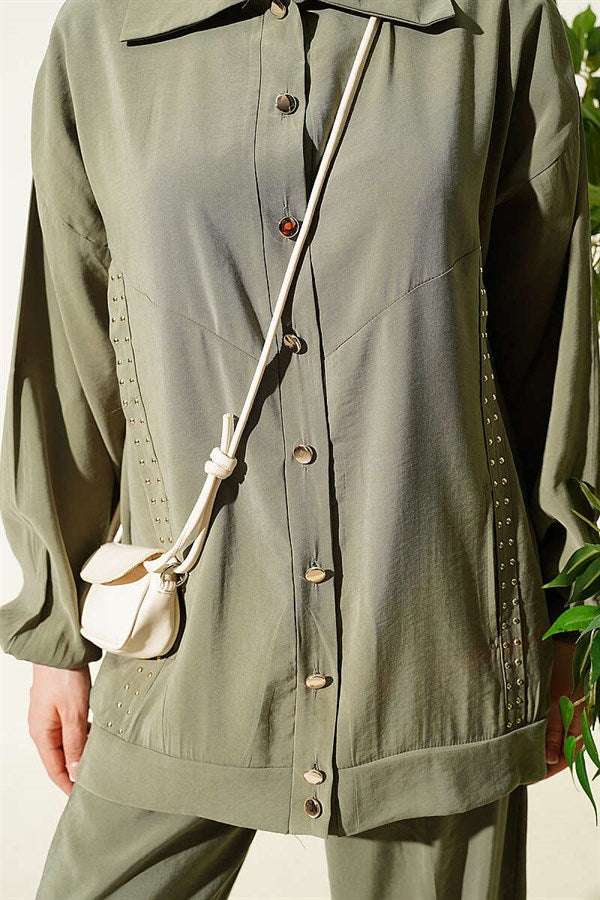 Stone Striped Modal 2 Piece Set, Khaki