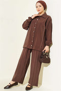 Stone Striped Modal 2 Piece Set, Coffee