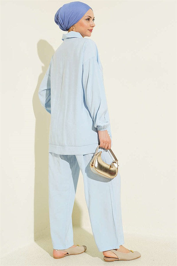 Stone Striped Modal 2 Piece Set, Blue