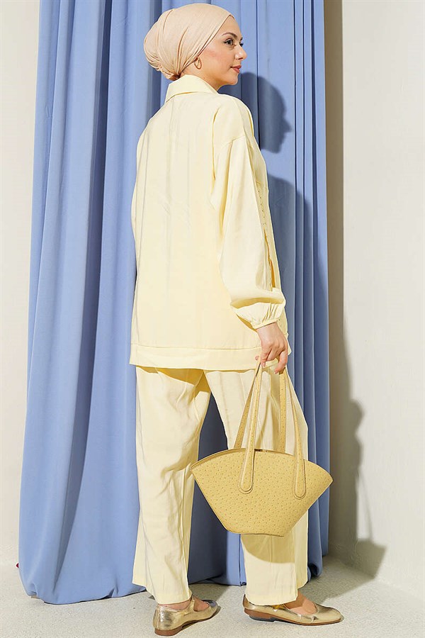 Stone Striped Modal 2 Piece Set Yellow