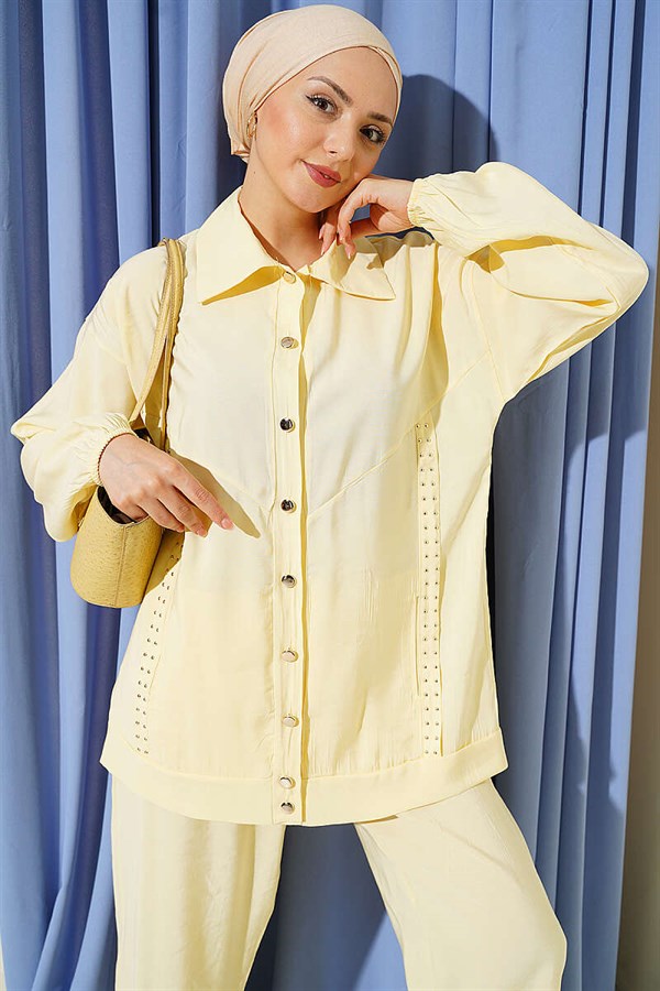 Stone Striped Modal 2 Piece Set Yellow
