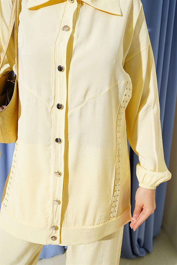 Stone Striped Modal 2 Piece Set Yellow
