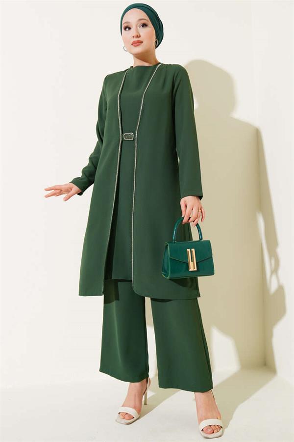 Stone Row Detailed 2 Piece Set Green