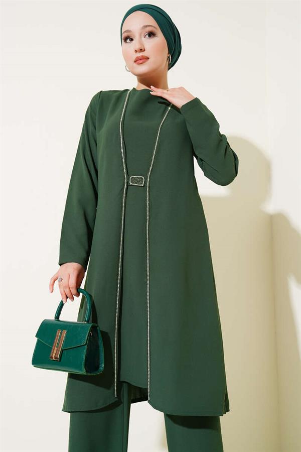 Stone Row Detailed 2 Piece Set Green