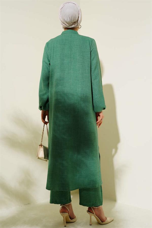 Stone Embellished Long Tunic 2 Piece Set Benetton
