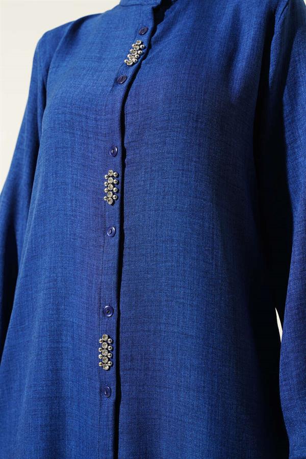 Stone Embellished Long Tunic 2 Piece Set Parliament
