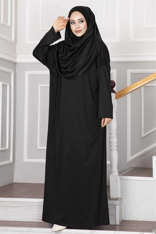 Black Hijab Prayer Dress with Carrying Bag