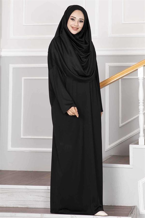 Black Hijab Prayer Dress with Carrying Bag