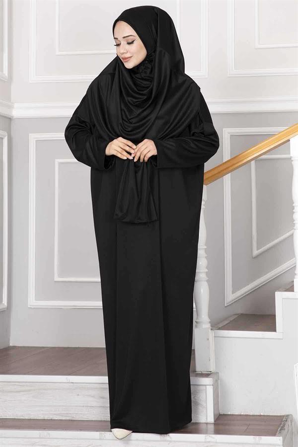 Black Hijab Prayer Dress with Carrying Bag