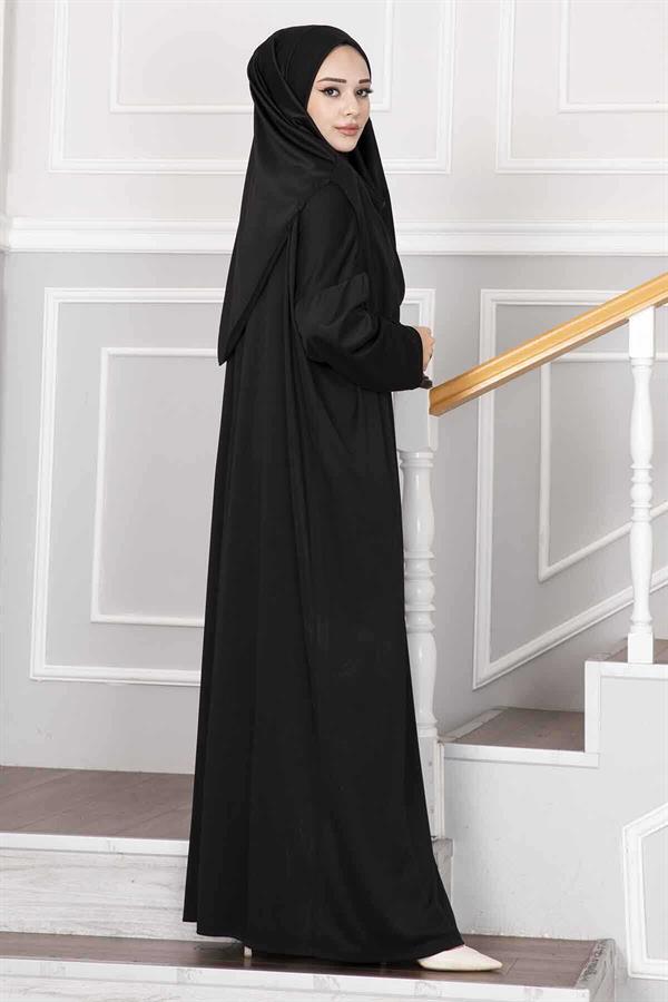 Black Hijab Prayer Dress with Carrying Bag