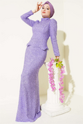 Embellished Fishtail Model Evening Dress 2 Piece Set in Lilac