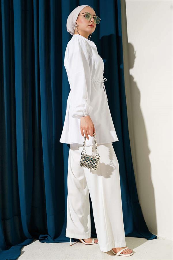 Stoned Brit Buttoned Terikoton Shirt White