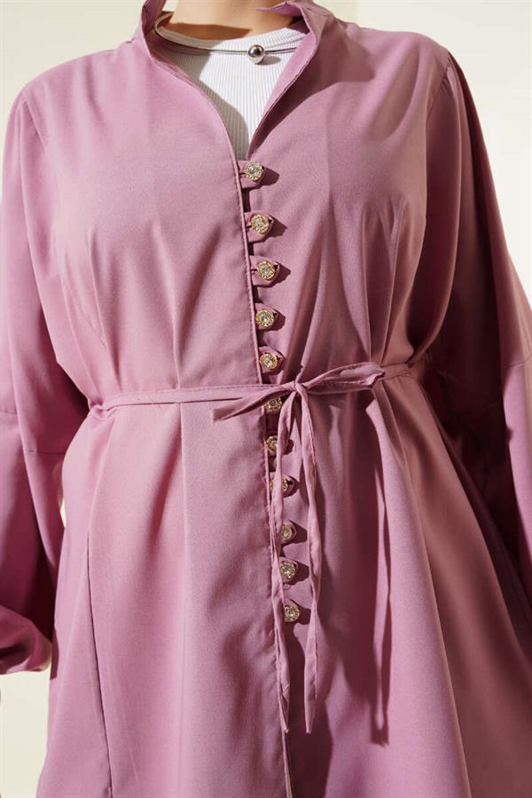 Stoned Brit Buttoned Tericoton Shirt Powder