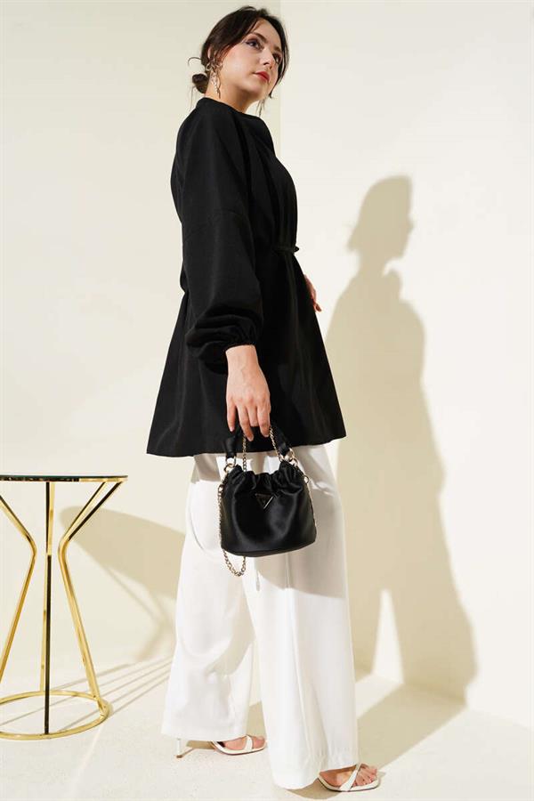 Stoned Brit Buttoned Terikoton Shirt Black