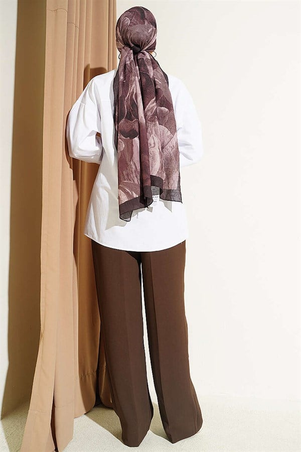 White Hidden Button Shirt with Stone Brooch