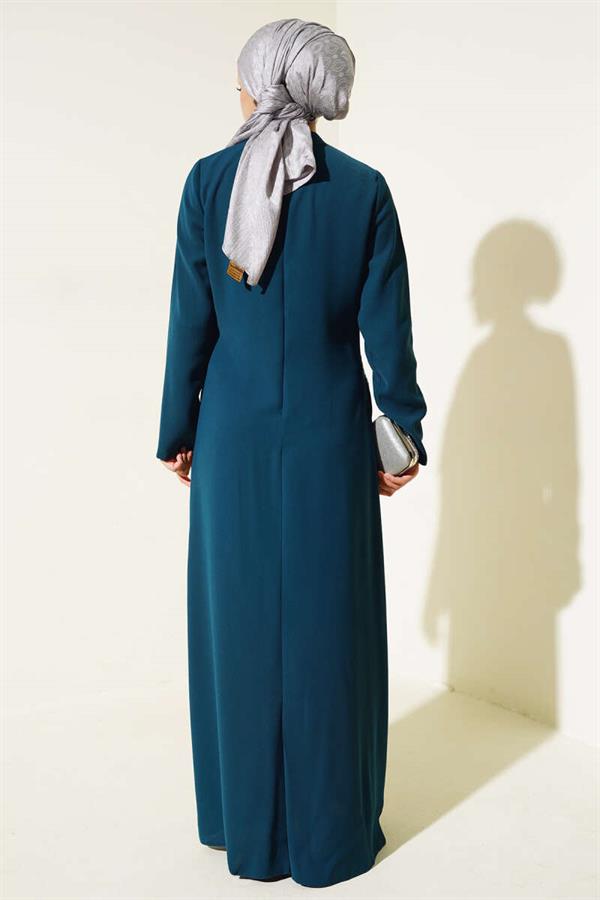 Stoned Plus Size Evening Dress Petrol