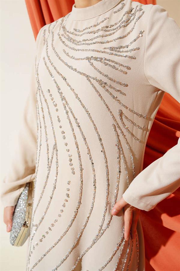 Stoned Plus Size Evening Dress Stone
