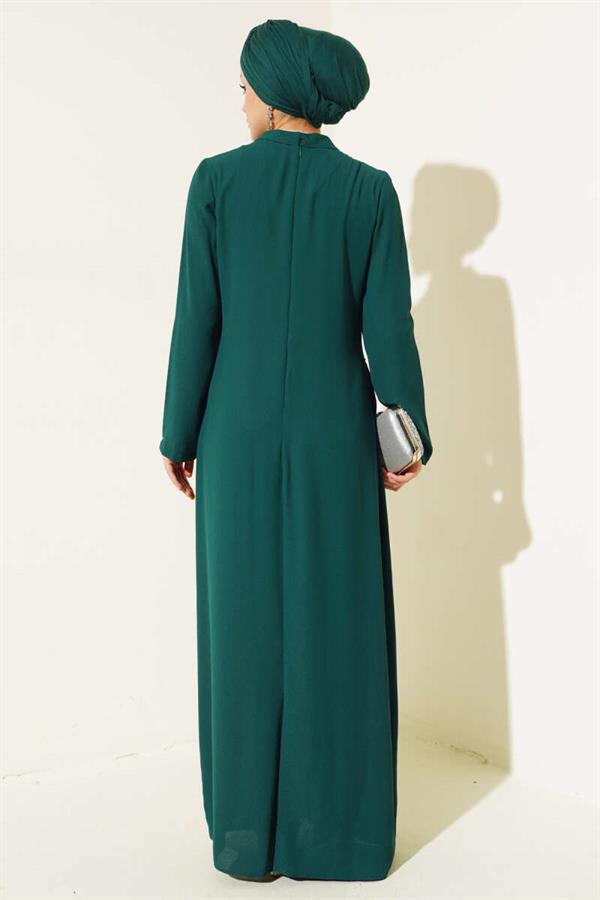 Stoned Plus Size Evening Dress Emerald