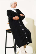 Stoned Buttoned Knitted Cardigan Black