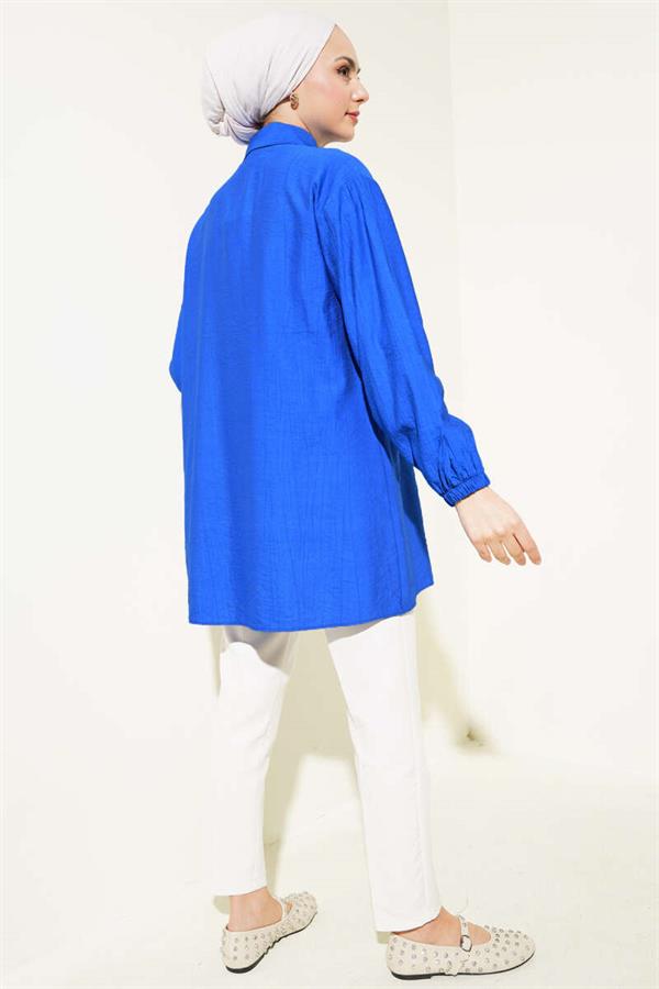 Stoned Ruffle Shirt Saxe