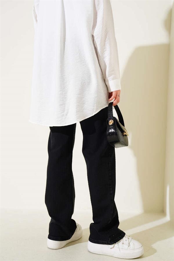 Stoned Palazzo Jeans Smoked
