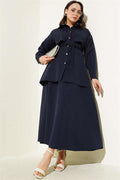 Stoned Cape and Skirt 2 Piece Set Navy Blue