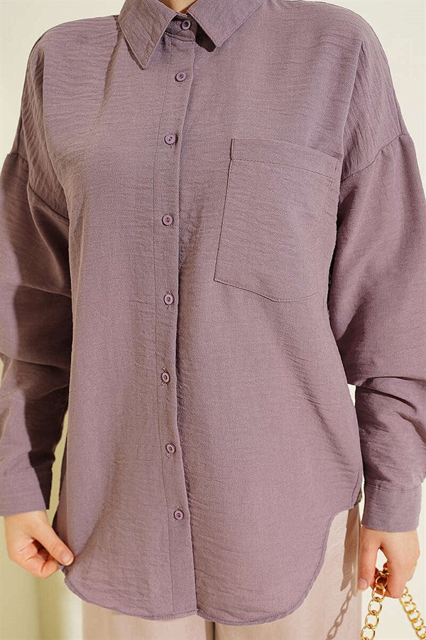 Single Pocket Linen Shirt Lilac