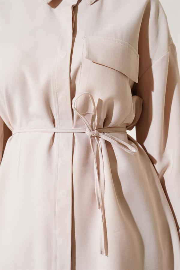 One Pocket Tencel 2 Piece Set Beige