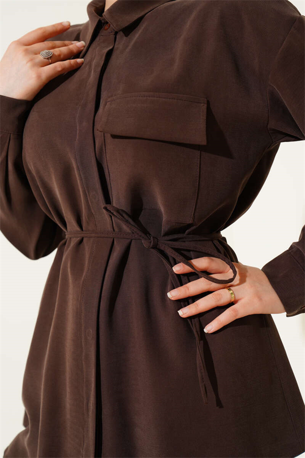Single Pocket Tencel 2 Piece Set in Coffee