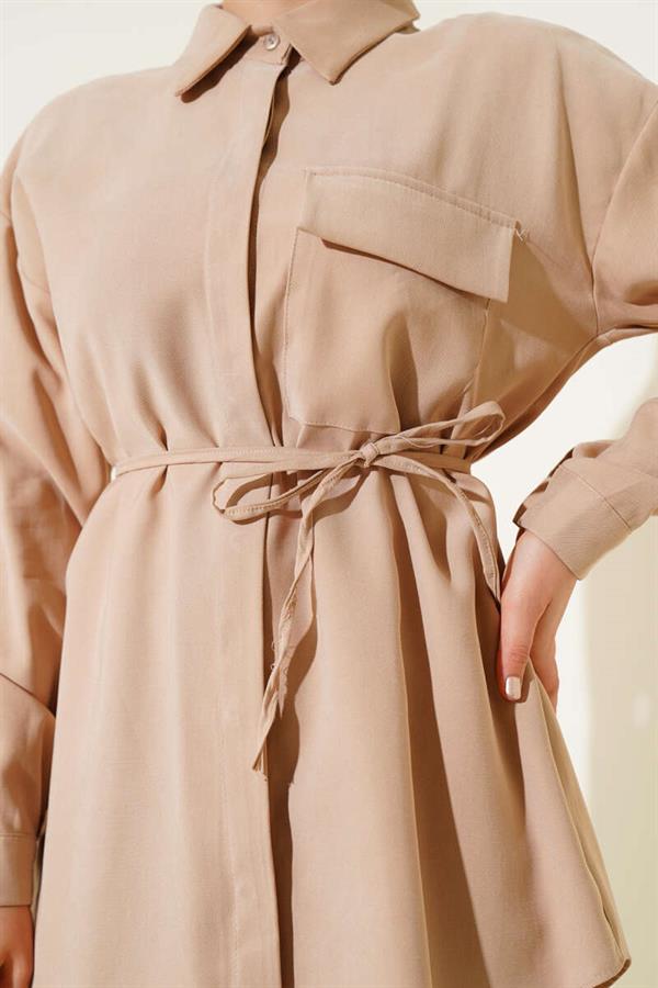 Single Pocket Tencel 2 Piece Set Latte