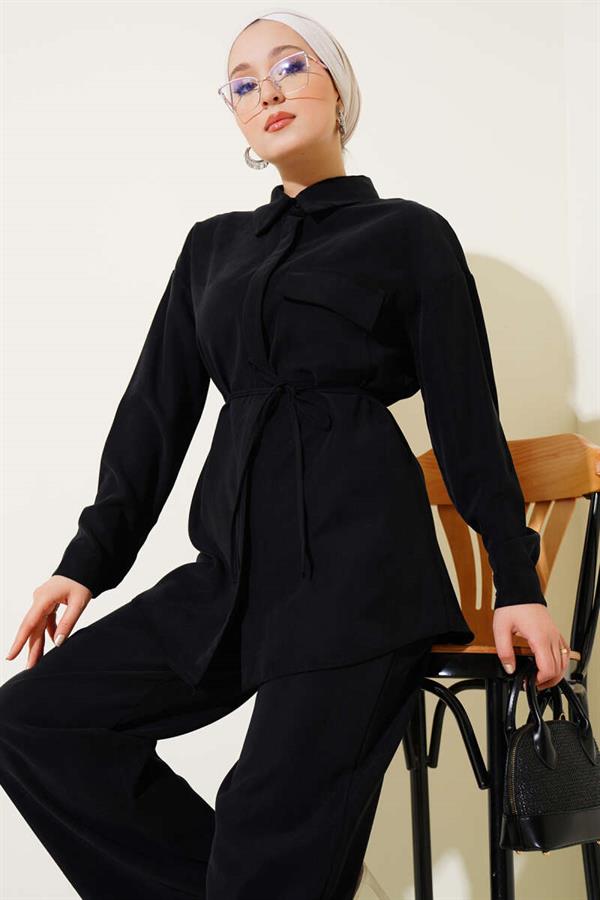 One Pocket Tencel 2 Piece Set Black