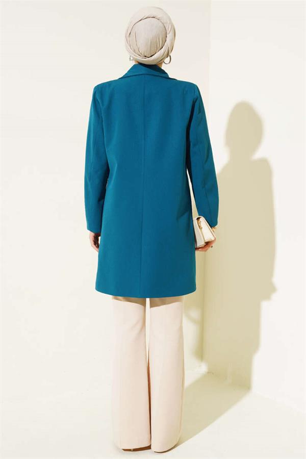Single Button Blazer Jacket Petrol