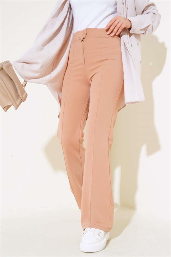 Single Buttoned Trousers Camel